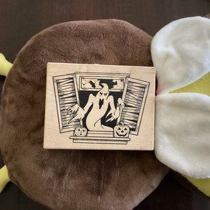 Scary Ghost coming out Shutter Window by Stampa Rosa Rubber Stamp